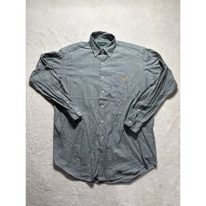 Pole Ralph Lauren Long Sleeve Classic Gold RL Logo Mens Size Medium Dress Shirt